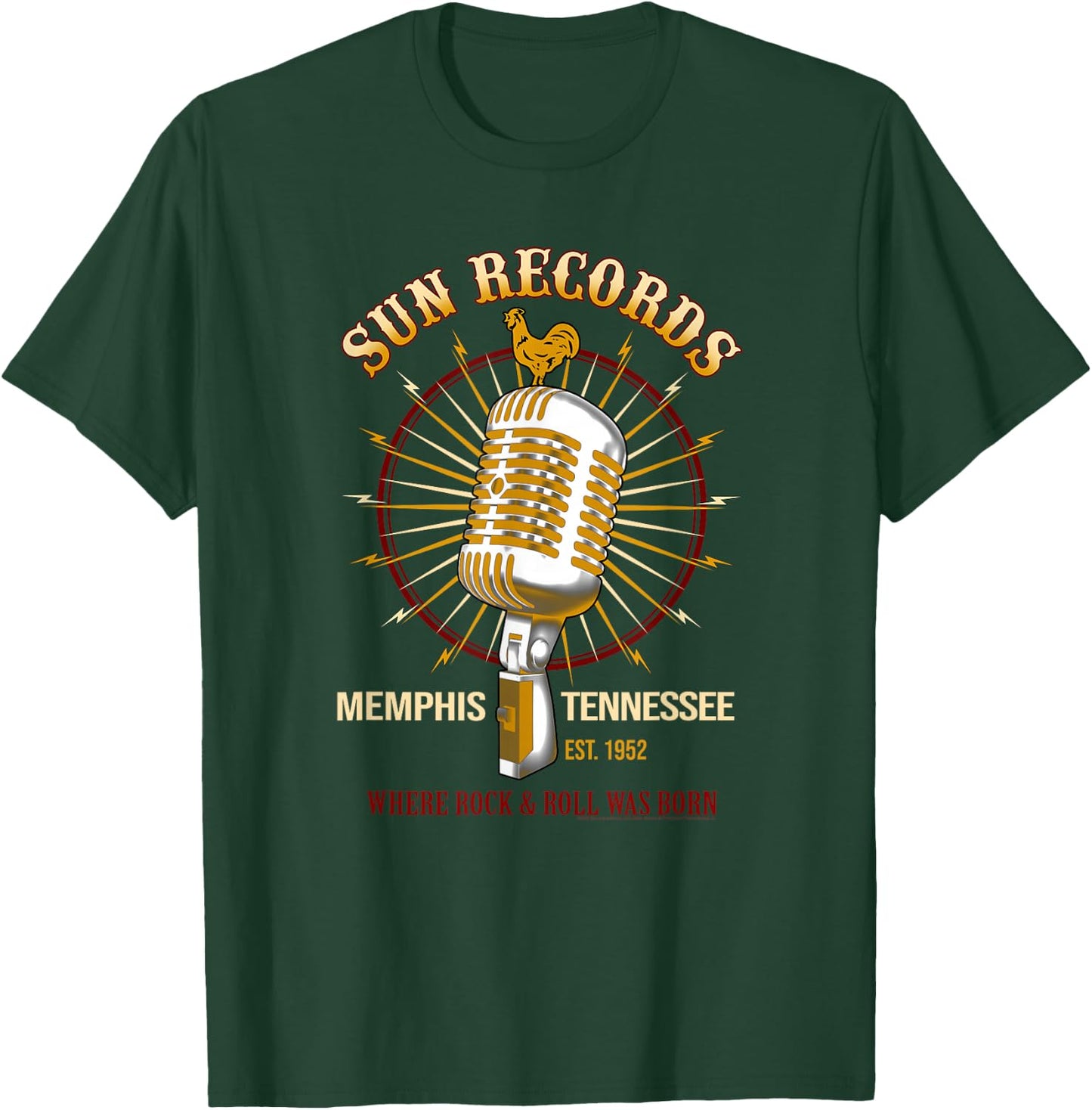 Sun Records Studio Mic Logo T-Shirt - T-Shirt | Forest
