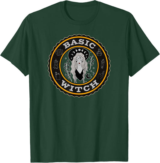 Pretty Halloween Basic Witch with Witchy Things Halloween T-Shirt - T-Shirt | Forest