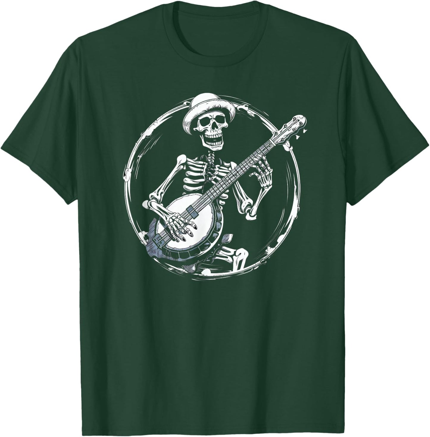 skeleton playing banjo Funny Bluegrass Style T-Shirt - T-Shirt | Forest