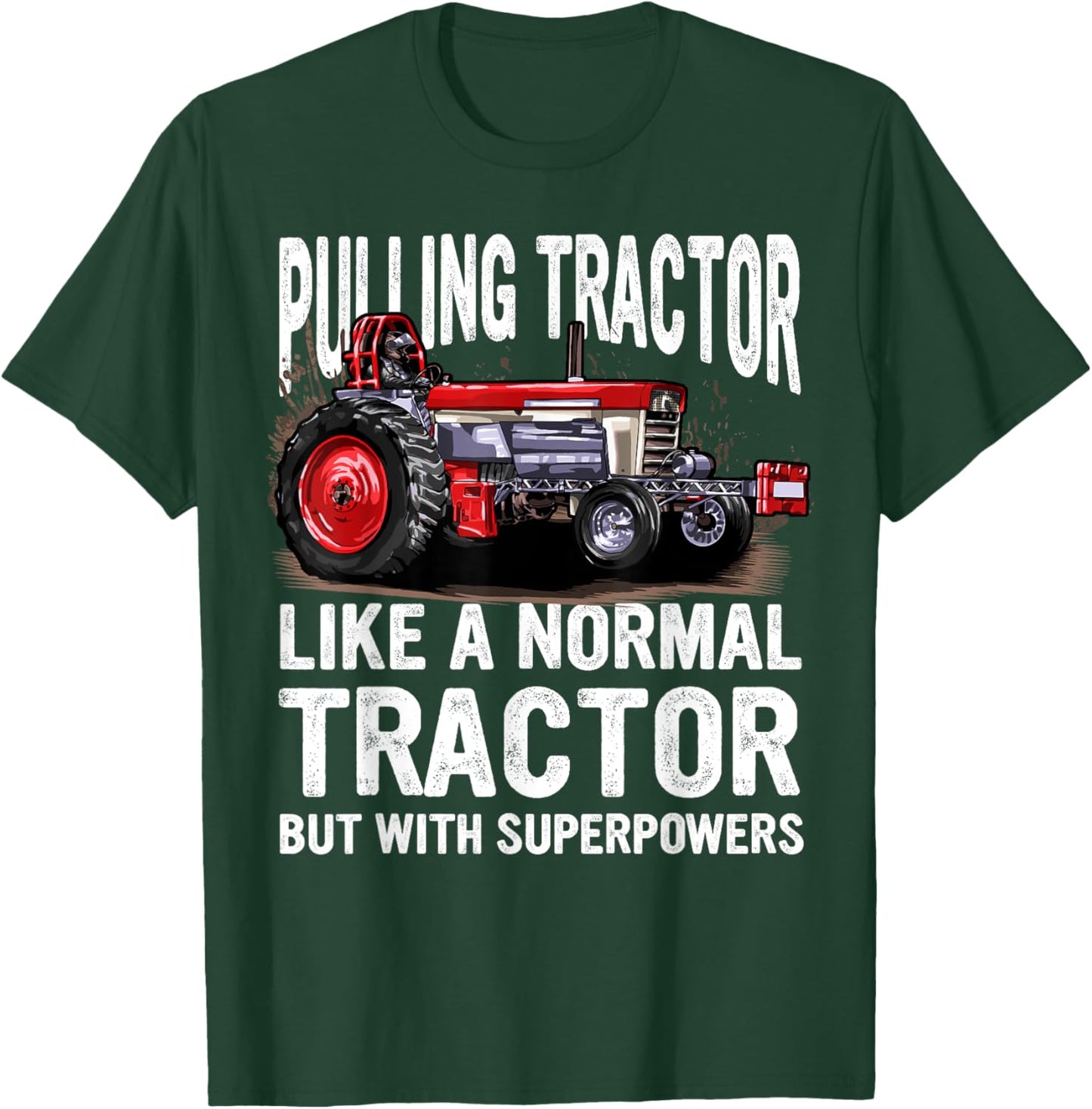 Passion Tractorpulling Men's Black Tractor Pulling Superpower Fun T-Shirt - T-Shirt | Forest