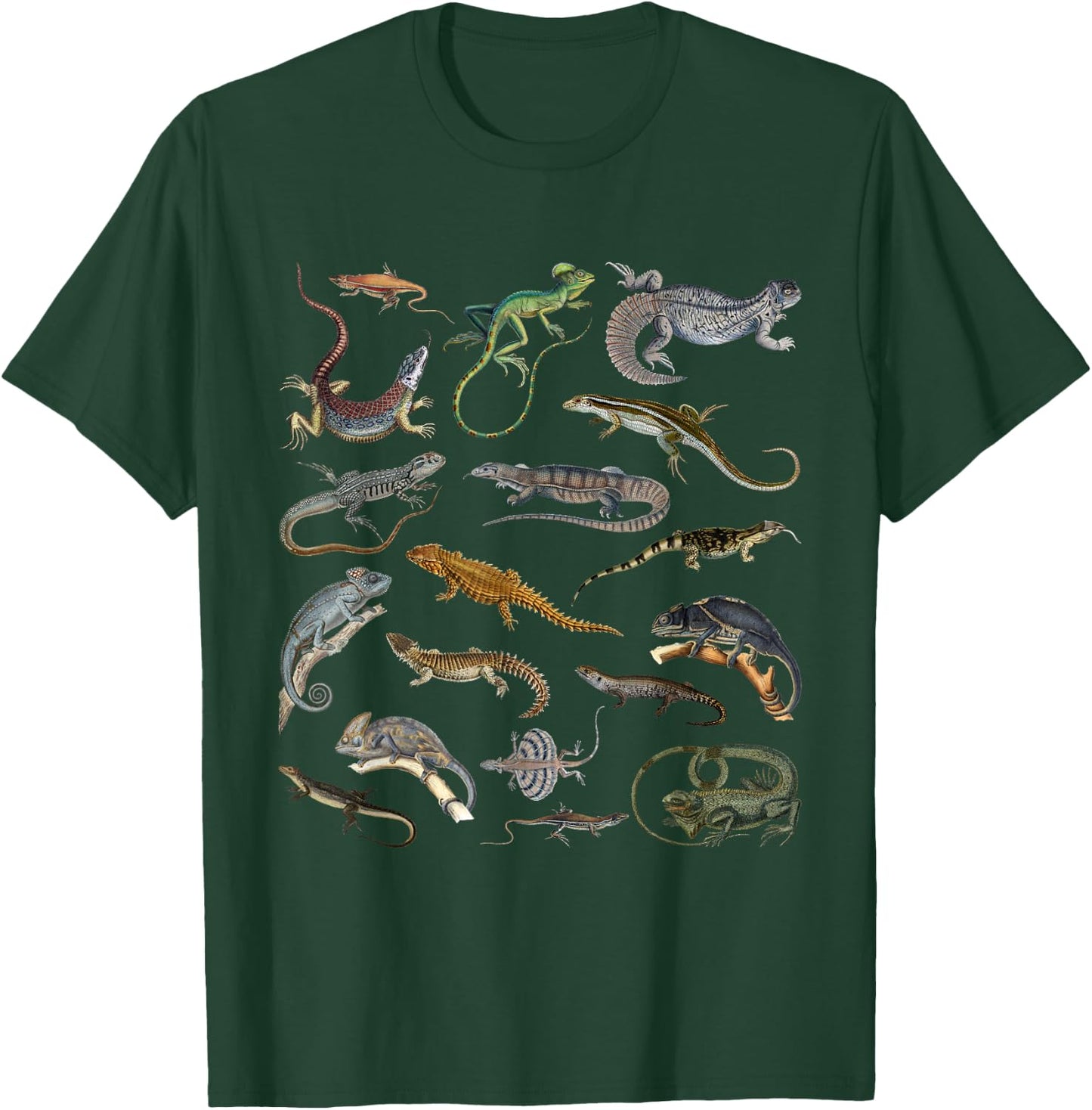 Lizards Collage Reptile Types Of Lizards Cool Lizards Lover T-Shirt - T-Shirt | Forest