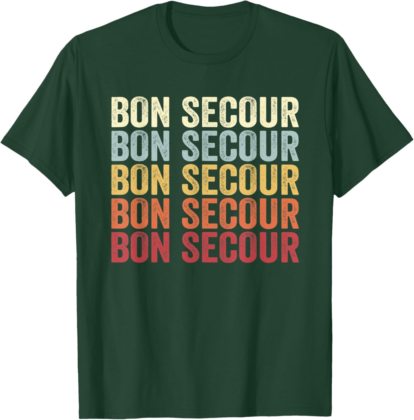 Bon Secour Alabama Bon Secour AL Retro Vintage Text T-Shirt - T-Shirt | Forest
