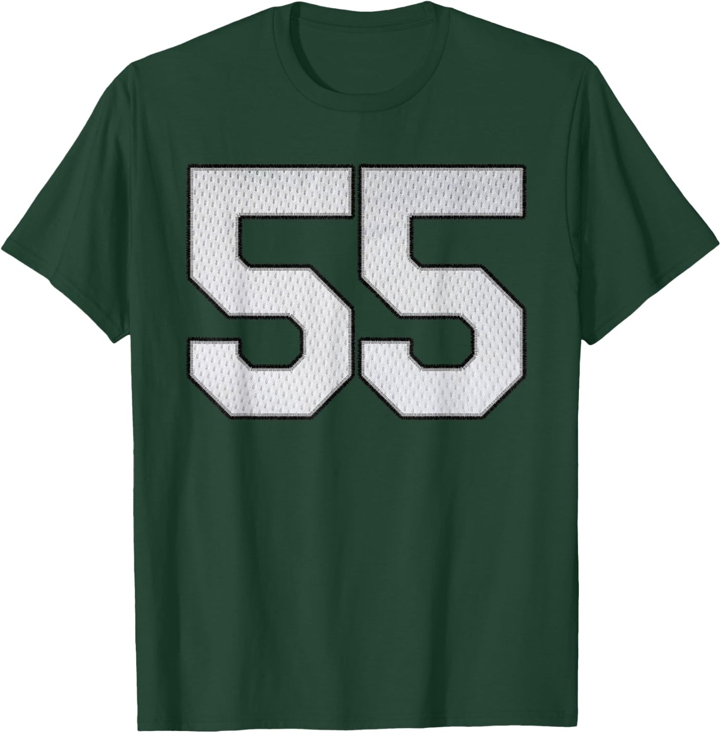 White Jersey Number 55 Athlete Sports Supporter Fanwear T-Shirt - T-Shirt | Forest