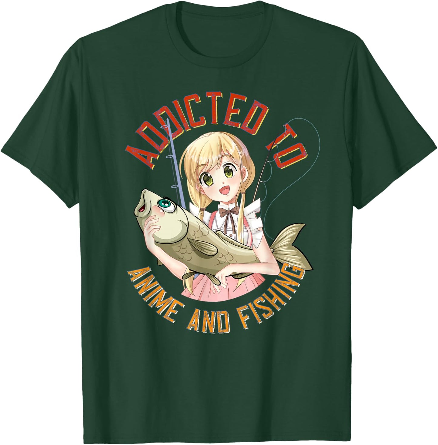 Lucky Fishing Gear for Fishermans and Anime Manga Lovers T-Shirt - T-Shirt | Forest
