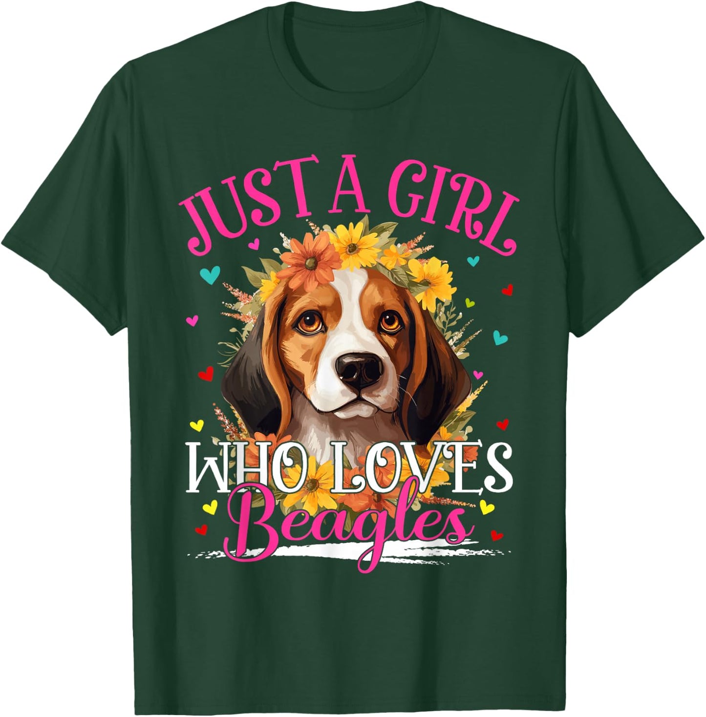 Just A Girl Who Loves Beagles Dog Girls T-Shirt - T-Shirt | Forest
