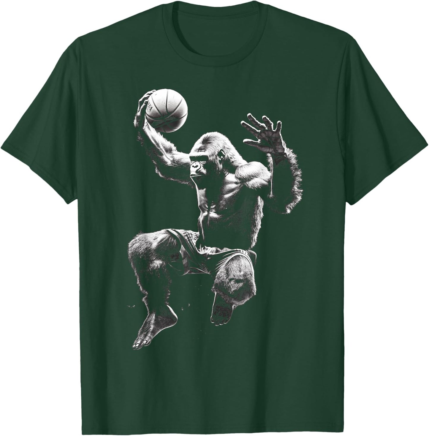 Gorilla Playing Basketball Funny Gorilla Basketball Player T-Shirt - T-Shirt | Forest