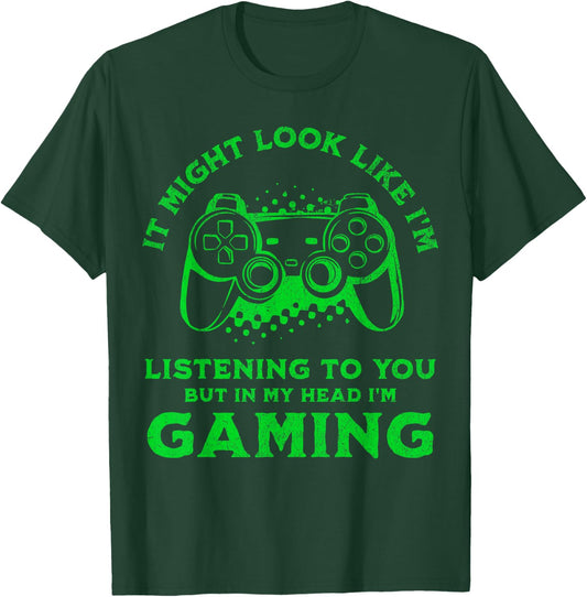Gamer Funny Boys Video Gaming T-Shirt - T-Shirt | Forest