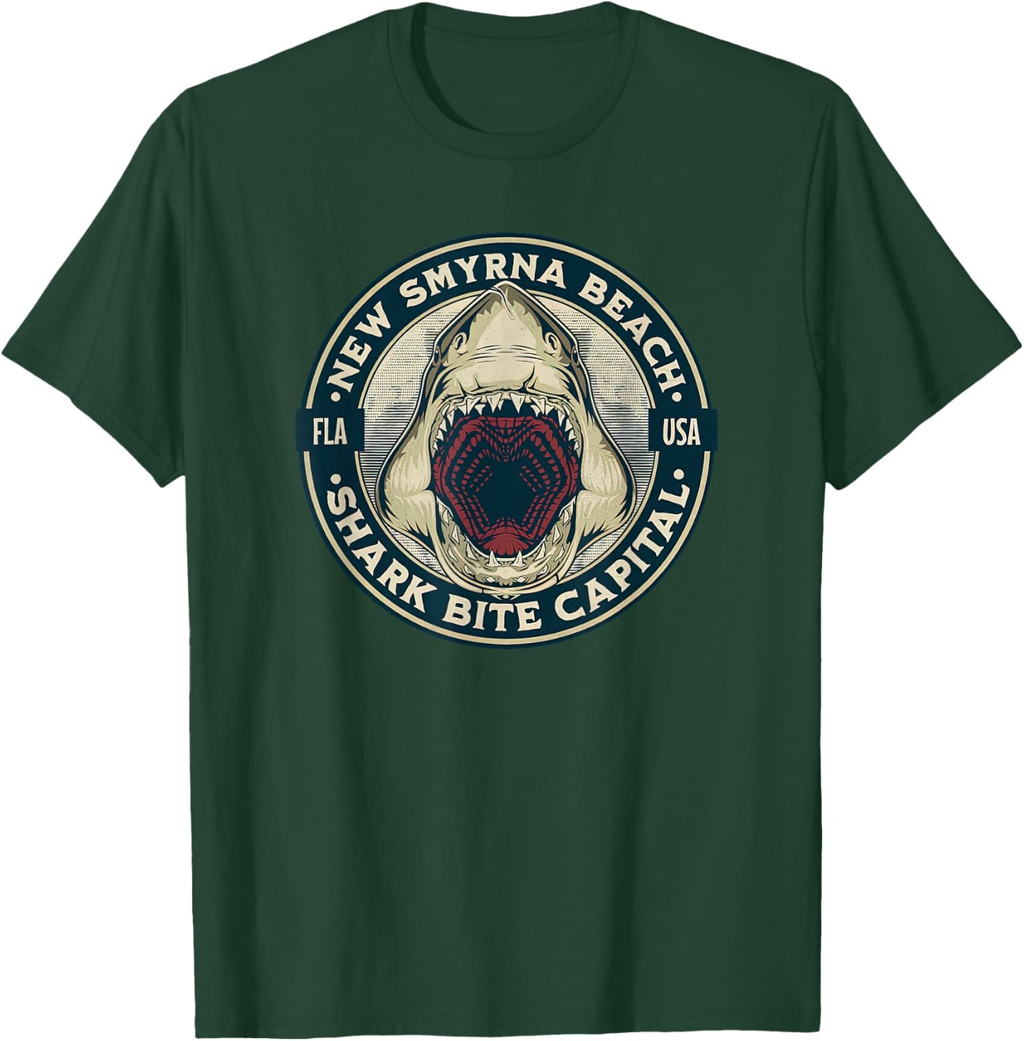 New Smyrna Beach: Shark Bite Capital Of The World Graphic T-Shirt - T-Shirt | Forest