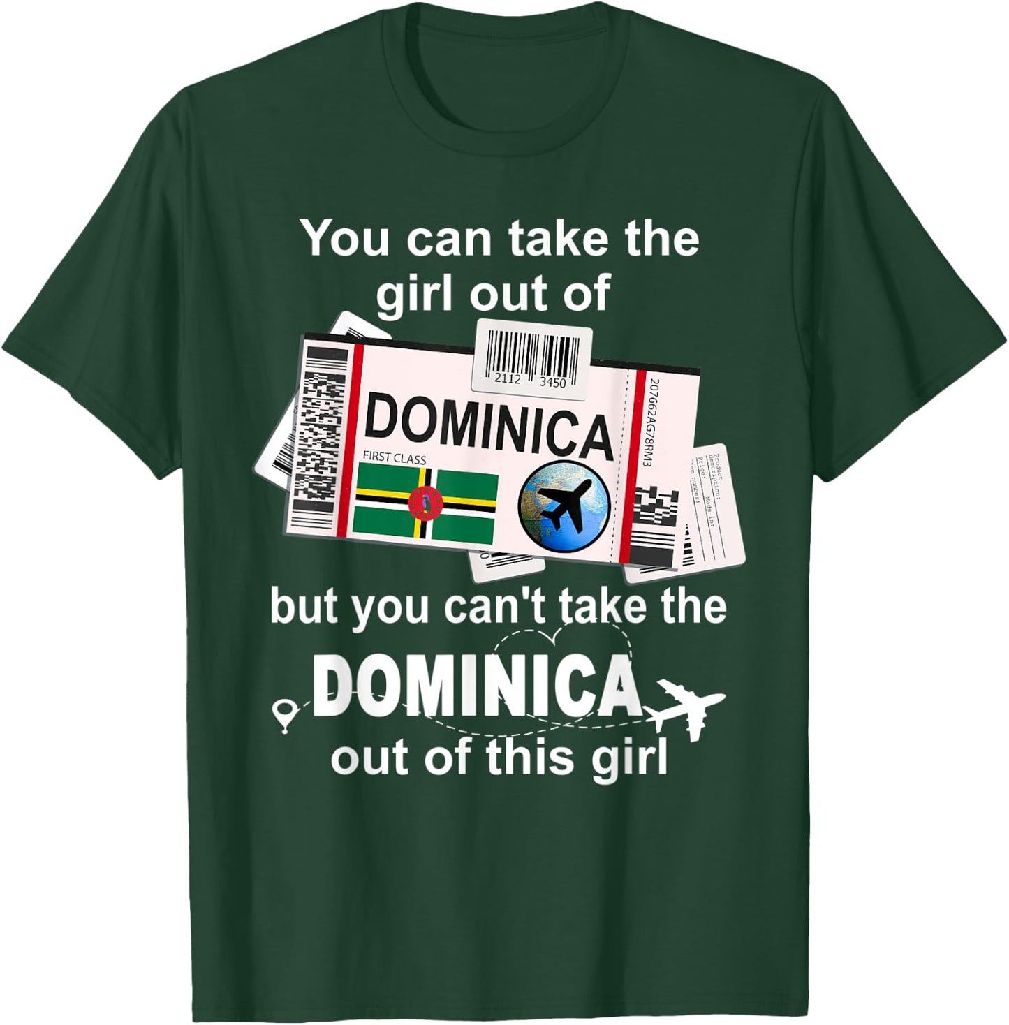 Dominica Boarding Pass - Dominica Girl - Dominica T-Shirt - T-Shirt | Forest