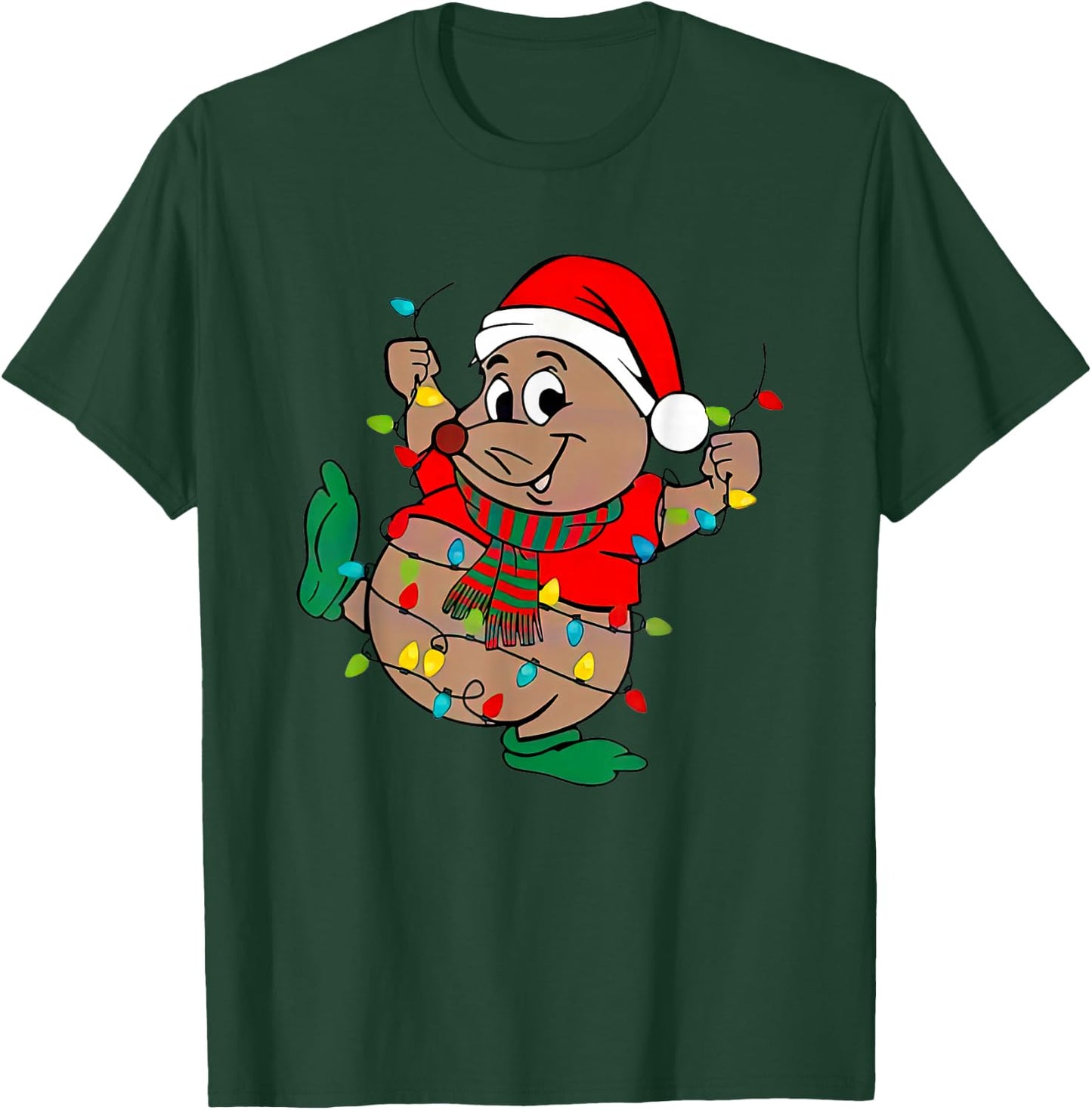 Cute Santa Gus Christmas Lights T-Shirt - T-Shirt | Forest