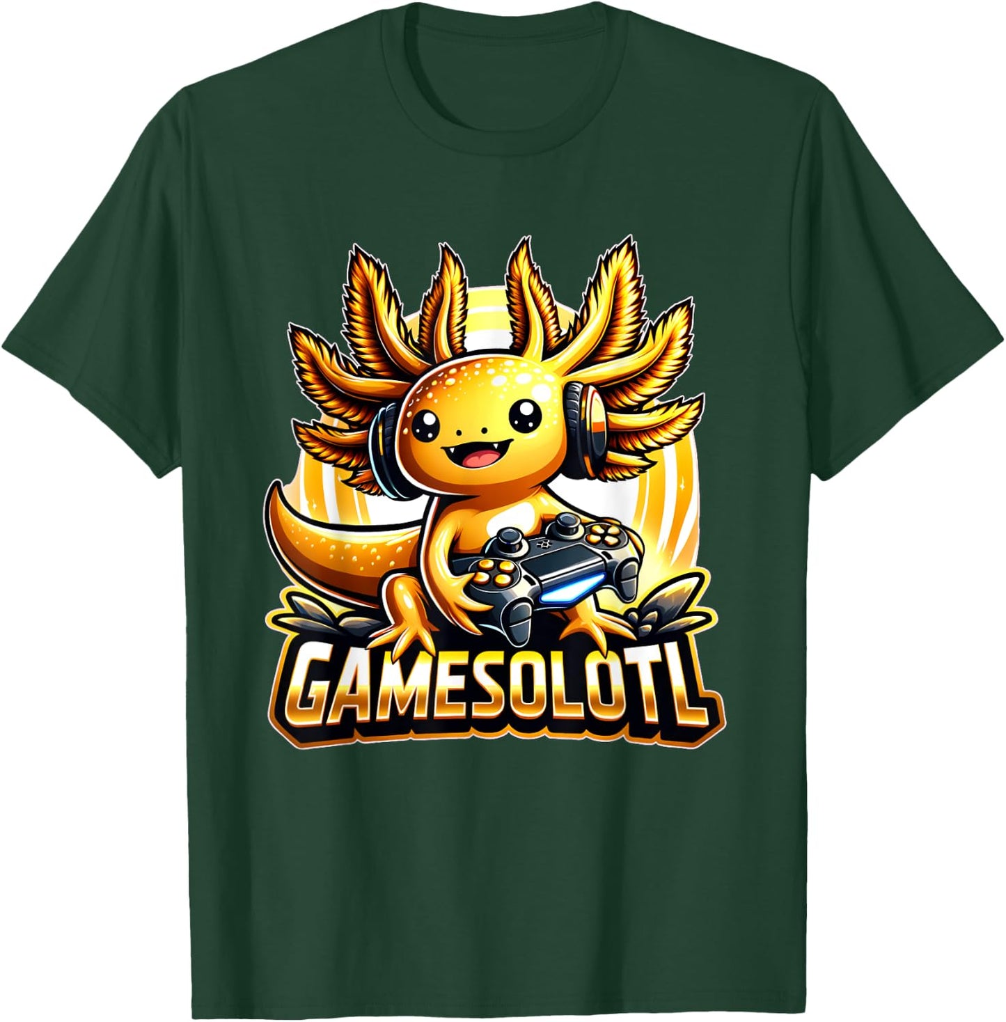 Gamesolotl Axolotl Gamer kawaii Anime kids T-Shirt - T-Shirt | Forest