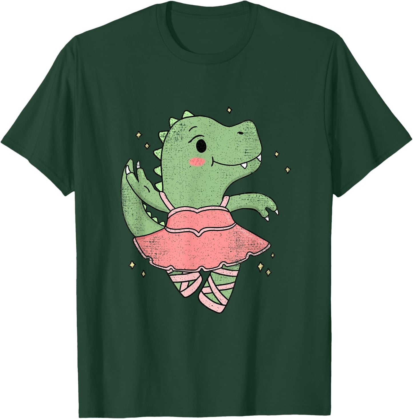 Dancing T-Rex Dinosaur Ballerina for Ballet Dancer Vintage T-Shirt - T-Shirt | Forest