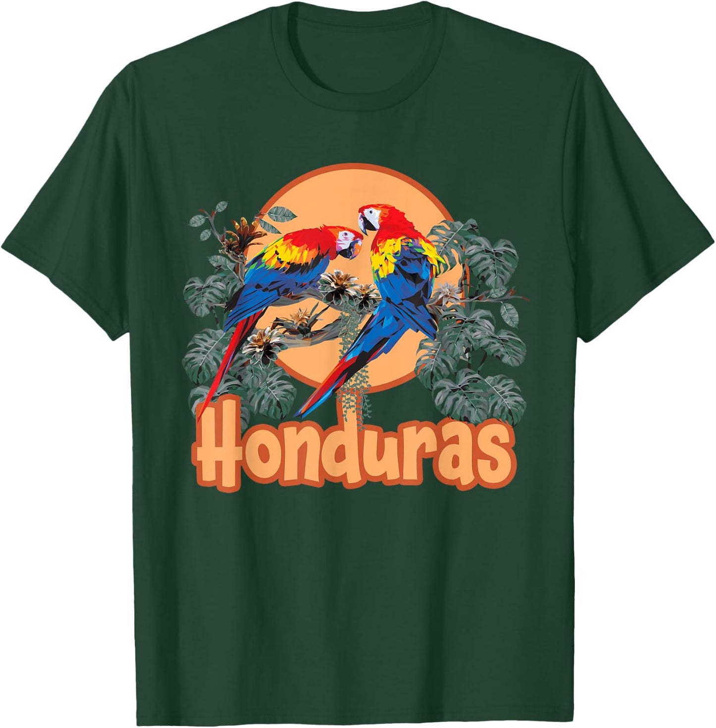Honduran Scarlet Macaw Men Women Honduras T-Shirt - T-Shirt | Forest