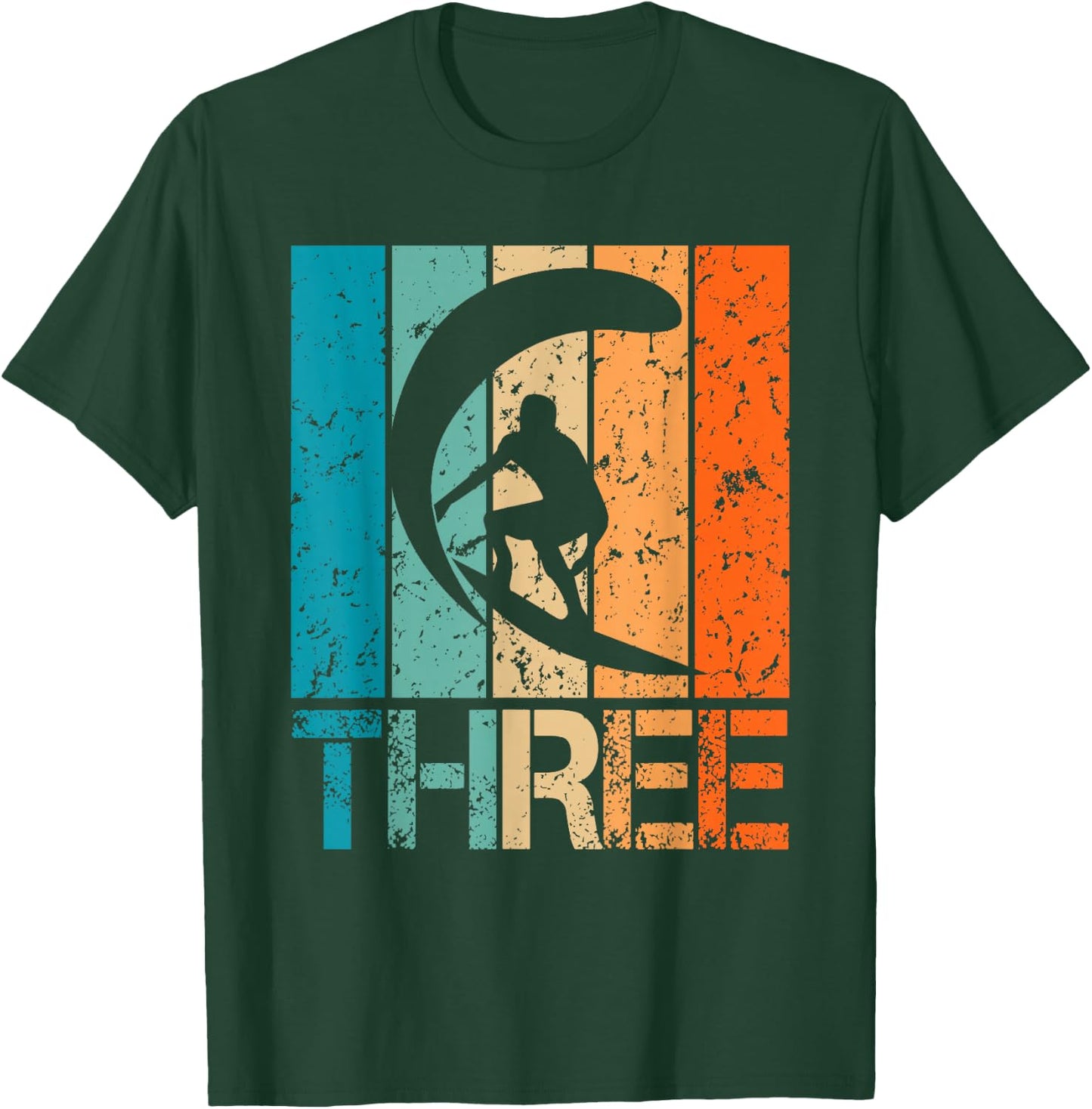 3rd Surfing Birthday 3 Year Old 3yr Boy Girl Birthday Surfer T-Shirt - T-Shirt | Forest