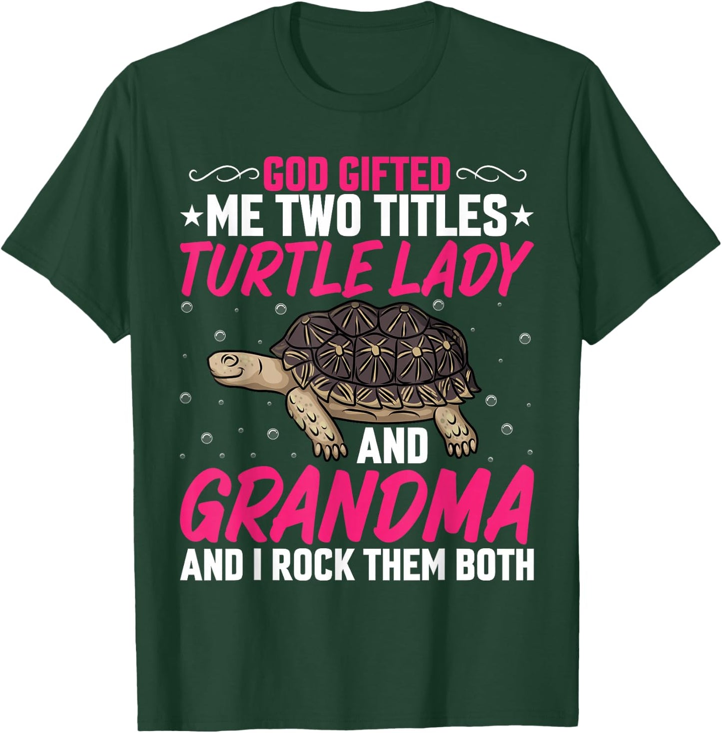 Turtle Lover Grandmom - Turtle Lady and Grandma Sea Tortoise T-Shirt - T-Shirt | Forest