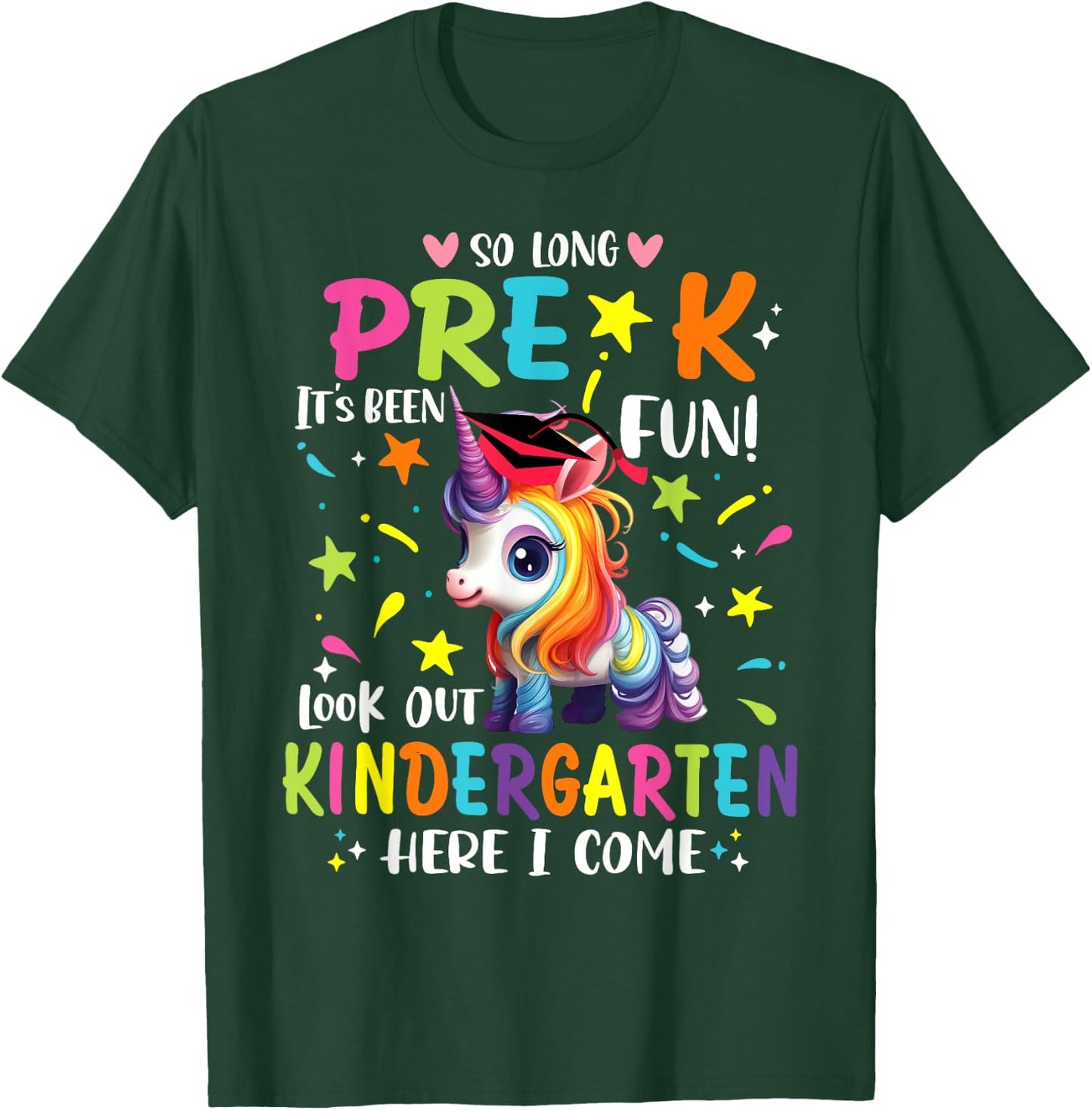 So Long Pre-K Kindergarten Here I Come Preschool Graduation T-Shirt - T-Shirt | Forest