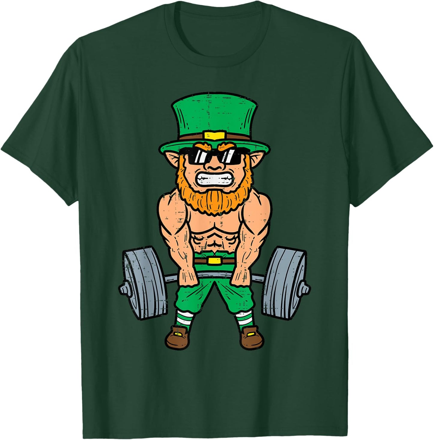 St Patricks Day Workout Weightlifting Saint Paddys Gym Men T-Shirt - T-Shirt | Forest