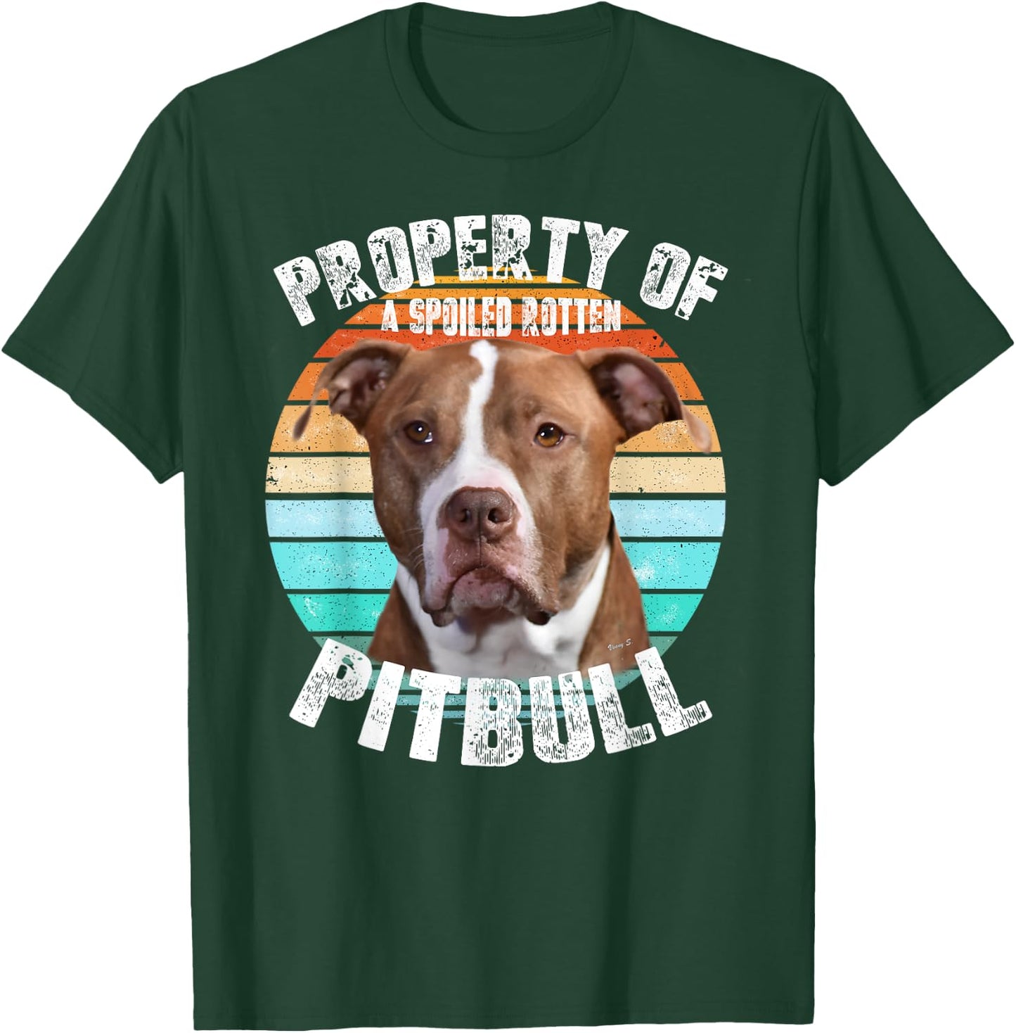 Pit Bull Owner Lover Retro Pitbull T-Shirt - T-Shirt | Forest