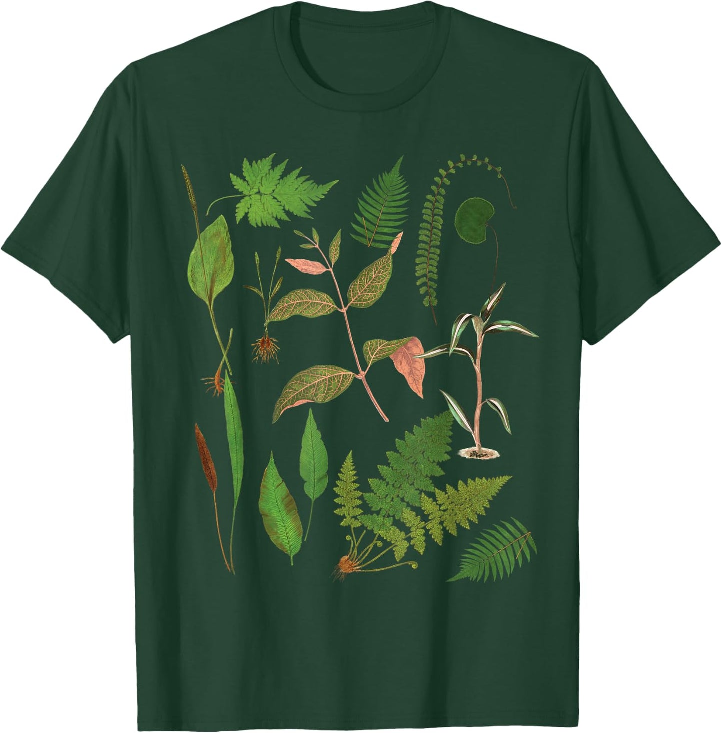 Vintage Botanical Flower Fern Leaf Green Plant Botany T-Shirt - T-Shirt | Forest