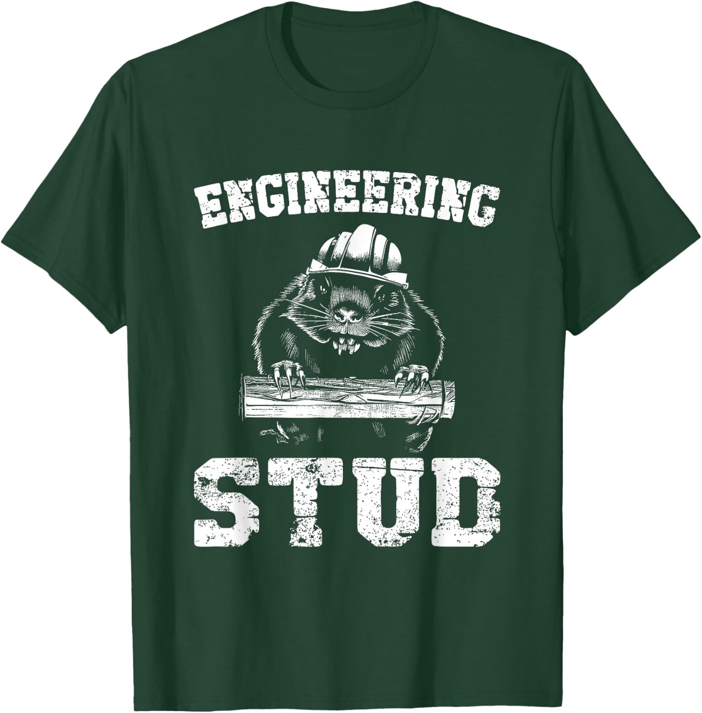 Engineering Stud Beaver - Funny Vintage Engineer Student T-Shirt - T-Shirt | Forest