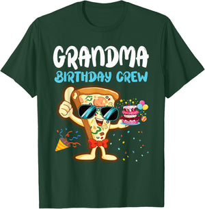 Grandma Birthday Crew Pizza Lover Party Boys Kid Girls Theme T-Shirt - T-Shirt | Forest