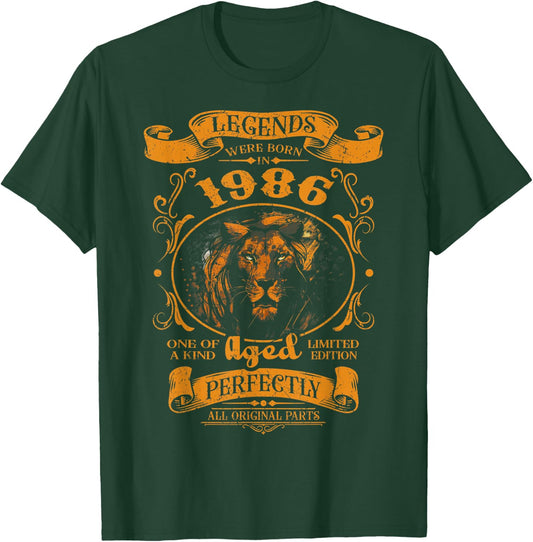Legends were born in 1986 37th birthday lion lovers gift T-Shirt - T-Shirt | Forest