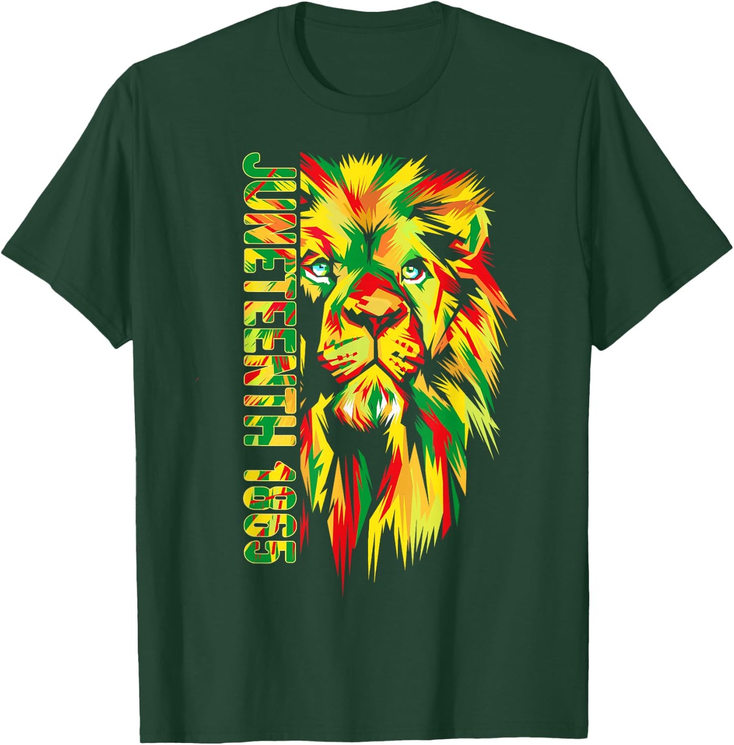 Juneteenth Men Women African American Black Lion 1865 King T-Shirt - T-Shirt | Forest