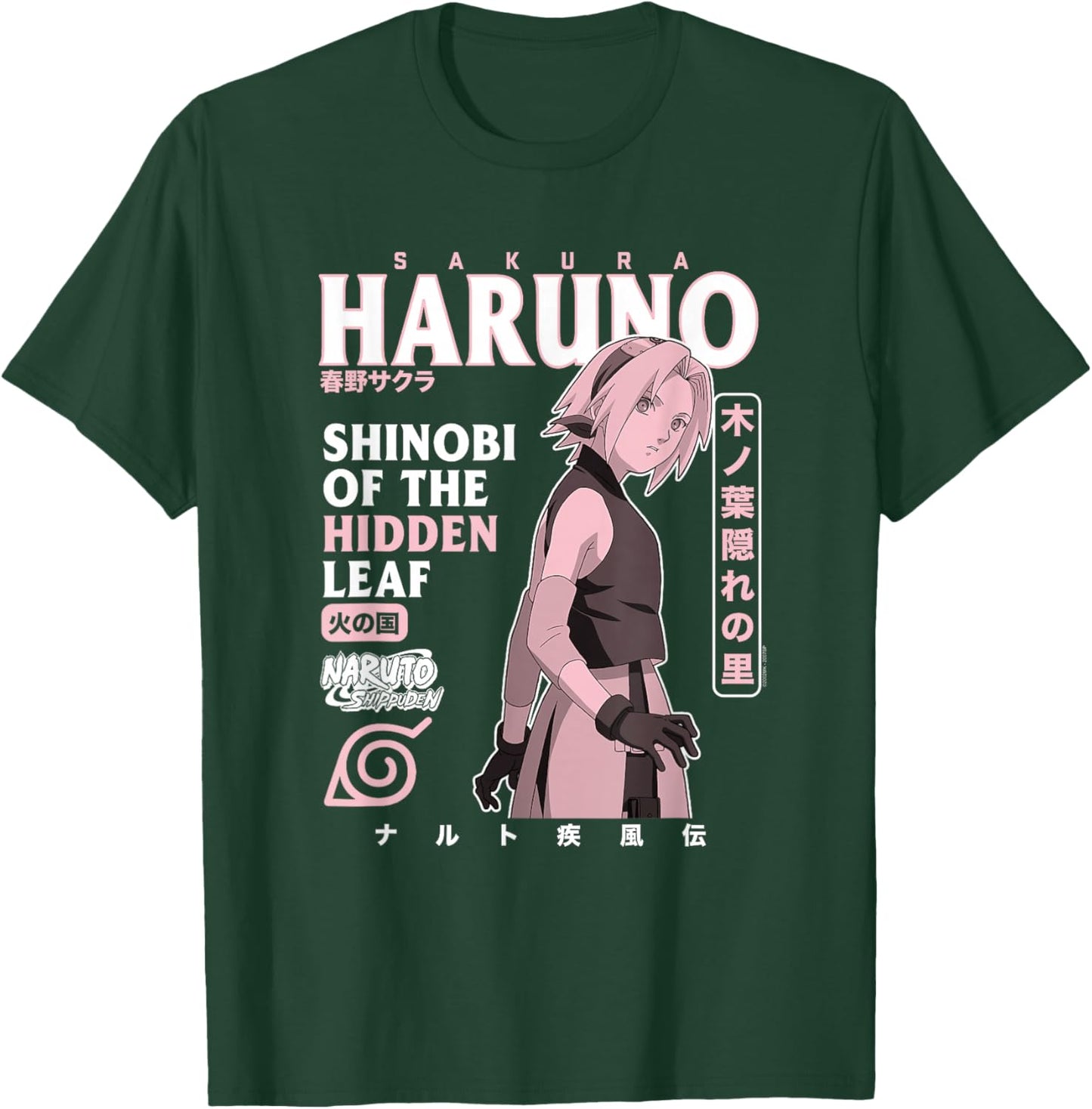 Naruto Shippuden Sakura Text Overload T-Shirt - T-Shirt | Forest