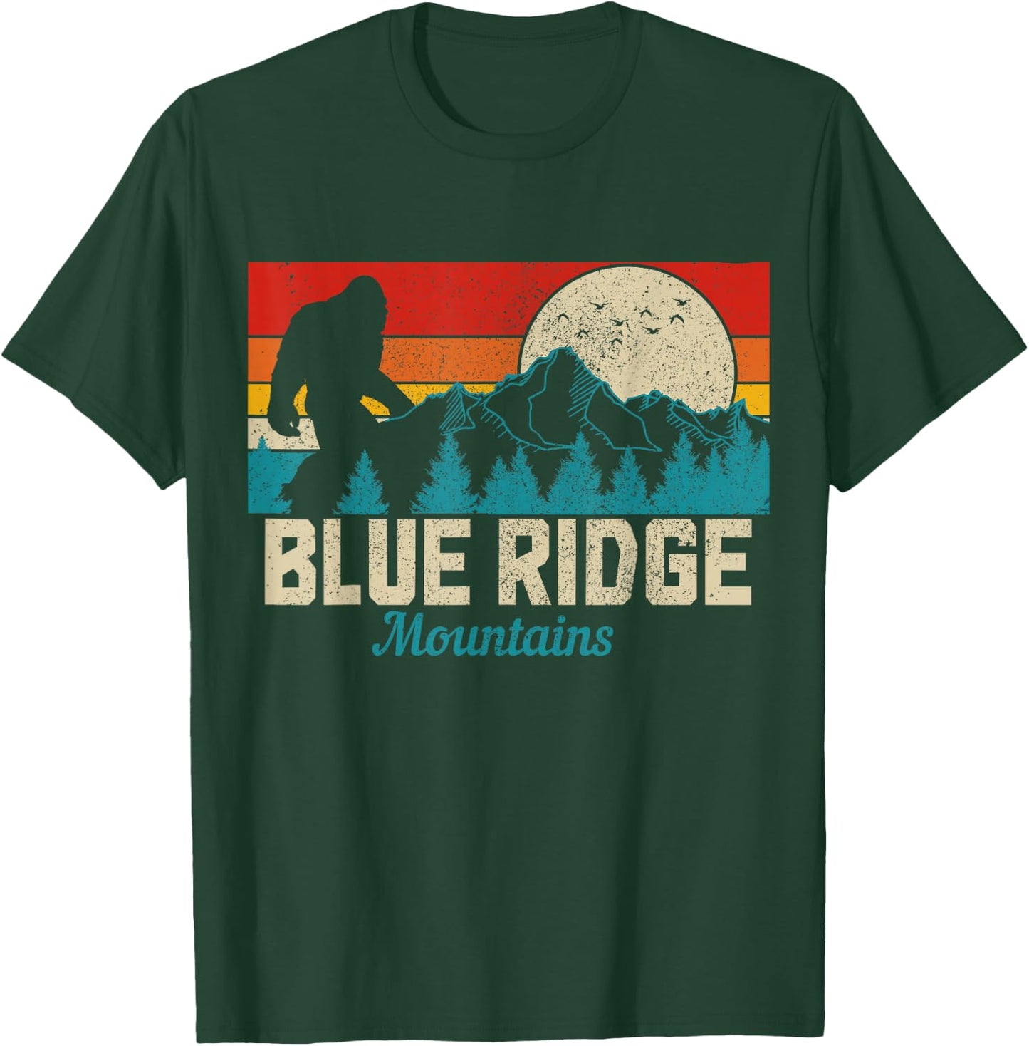 Blue Ridge Mountains Bigfoot Vintage Hiking Hunter Hiker T-Shirt - T-Shirt | Forest