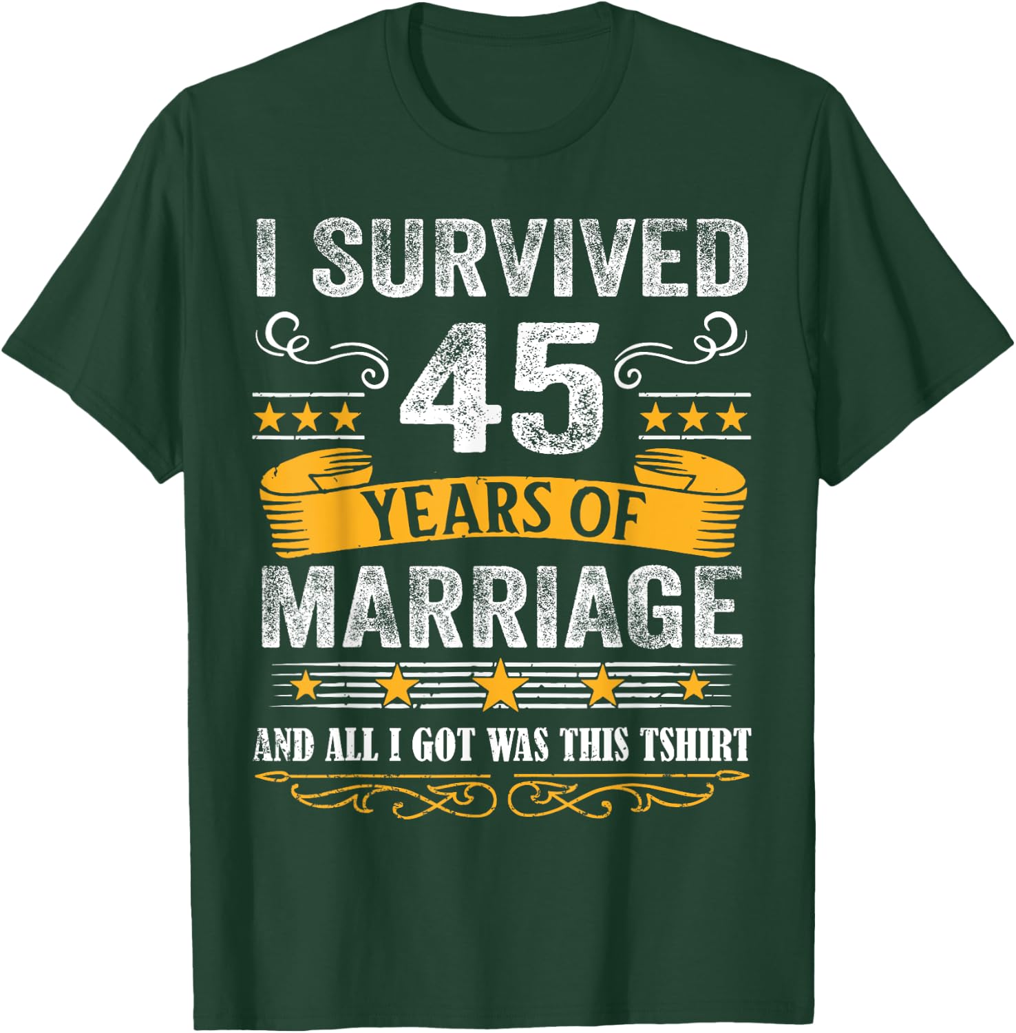 45th Wedding Anniversary shirt Couples Husband Wife 45 Years T-Shirt - T-Shirt | Forest