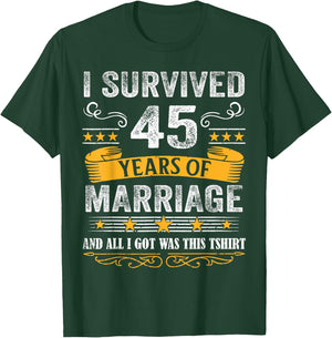 45th Wedding Anniversary shirt Couples Husband Wife 45 Years T-Shirt - T-Shirt | Forest
