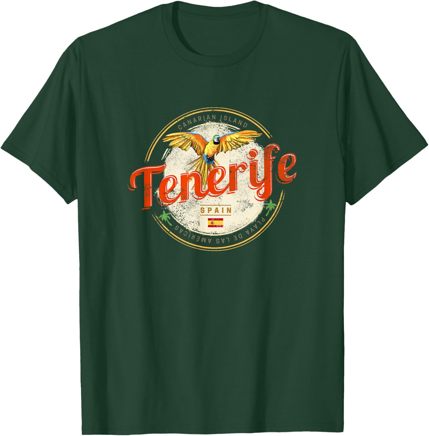 Tenerife and Parrot Canary Islands Spain Vintage Souvenir T-Shirt - T-Shirt | Forest