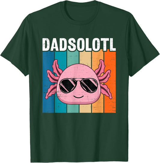 Funny Axolotl Dad With Sunglasses Retro Cool Father Axolotl T-Shirt - T-Shirt | Forest