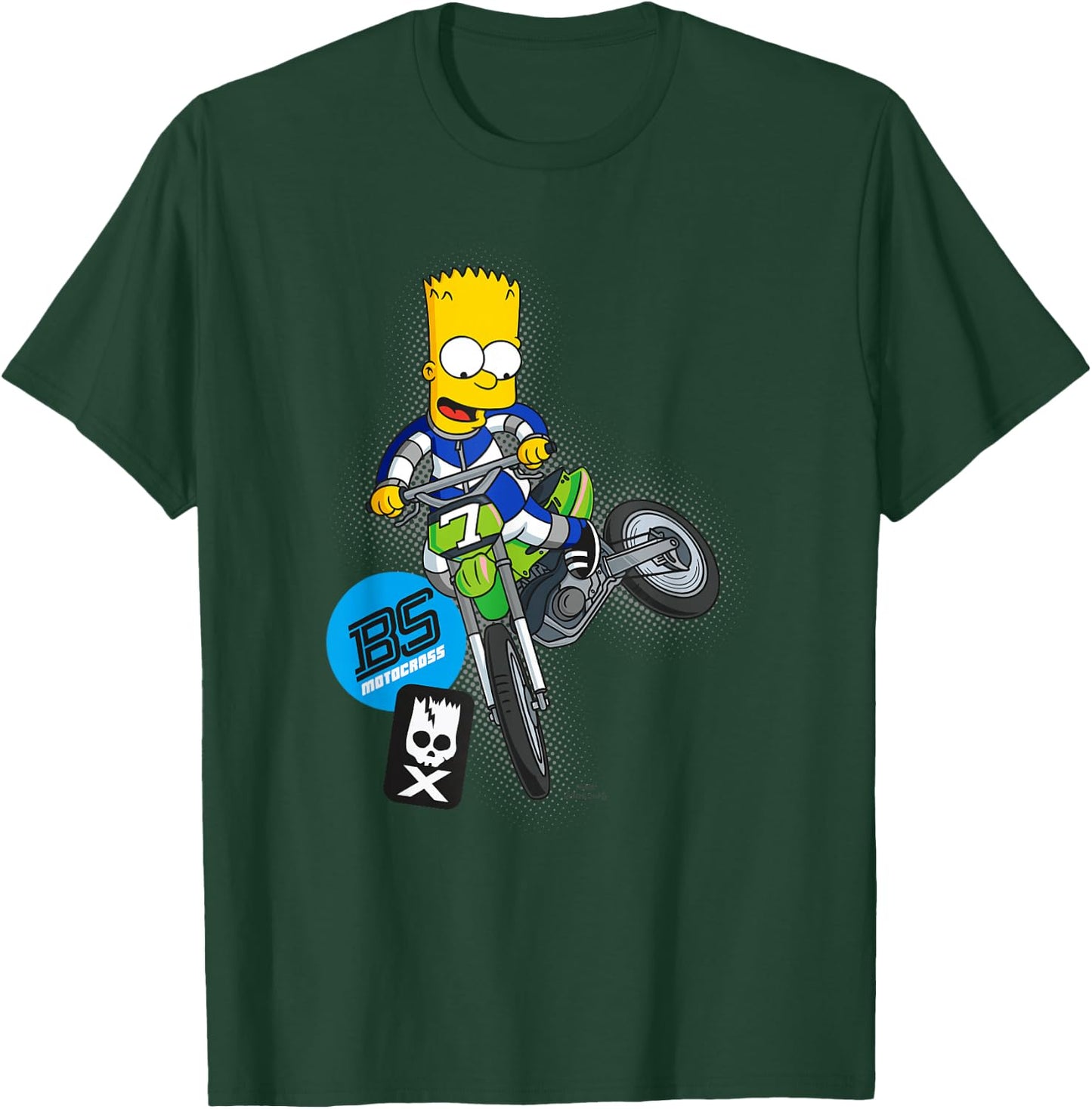 The Simpsons Bart Simpson BMX Motocross Racing C2 T-Shirt - T-Shirt | Forest