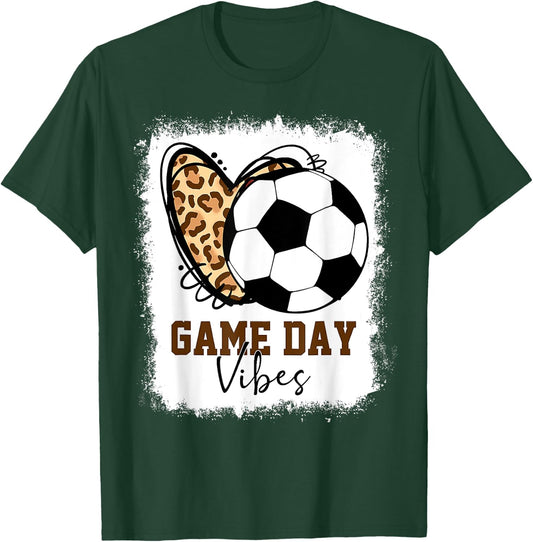 Bleached Soccer Game Day Vibes Soccer Mom Game Day Season T-Shirt - T-Shirt | Forest