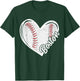 Boston Vintage Baseball Fans Men Women Boys Baseball Heart T-Shirt - T-Shirt | Forest