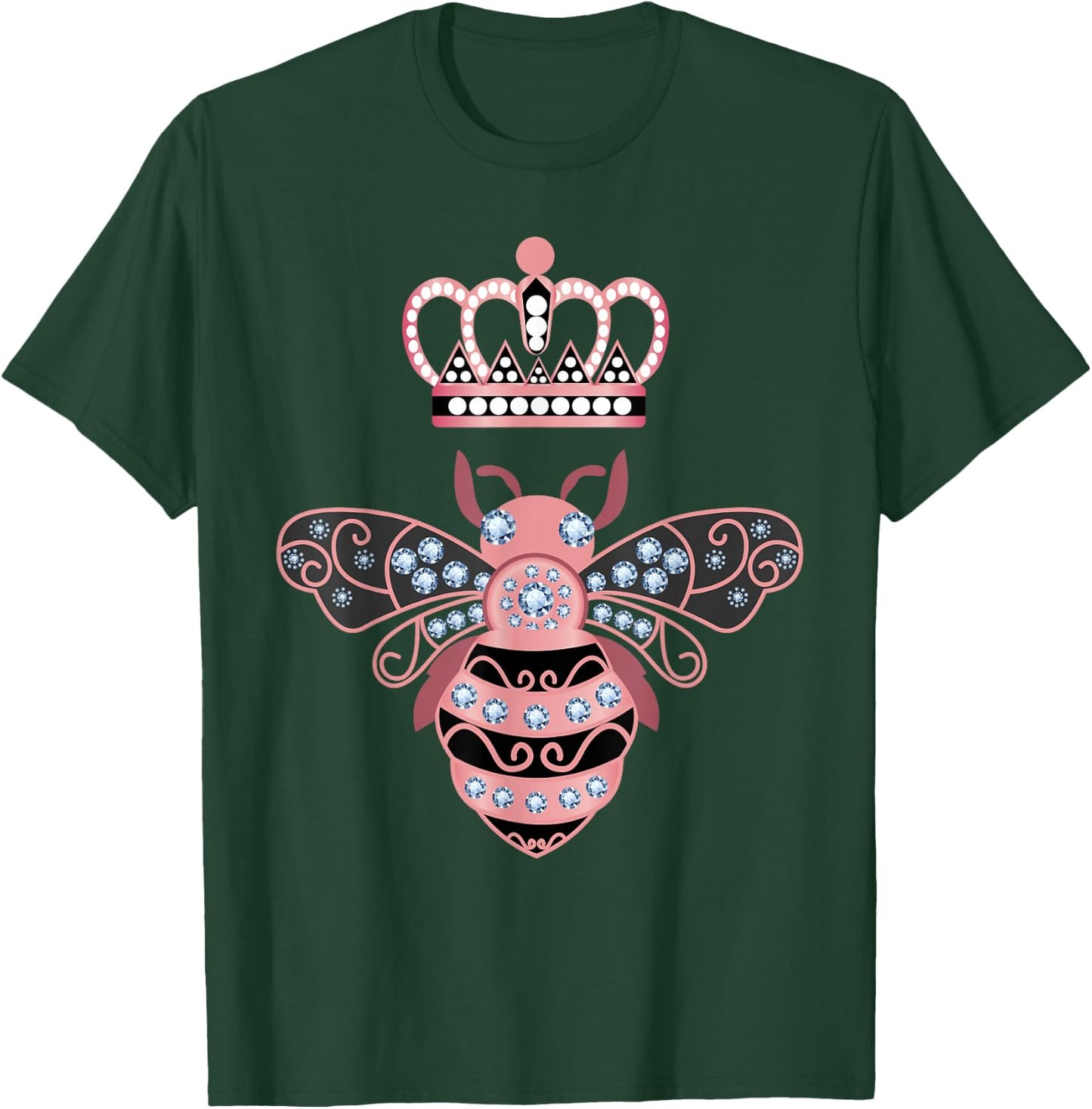Queen Bee Crown Women Men Girls Hive Beekeeping Bee Women T-Shirt - T-Shirt | Forest