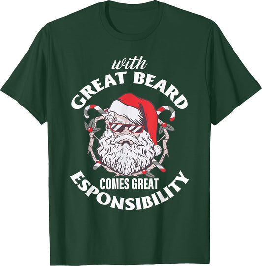 With Great Beard Comes Great Responsibility T-Shirt - T-Shirt | Forest