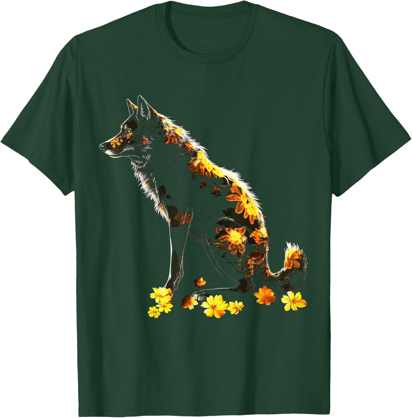 Wolf Lover Artwork | Animal Motif Wolf T-Shirt - T-Shirt | Forest