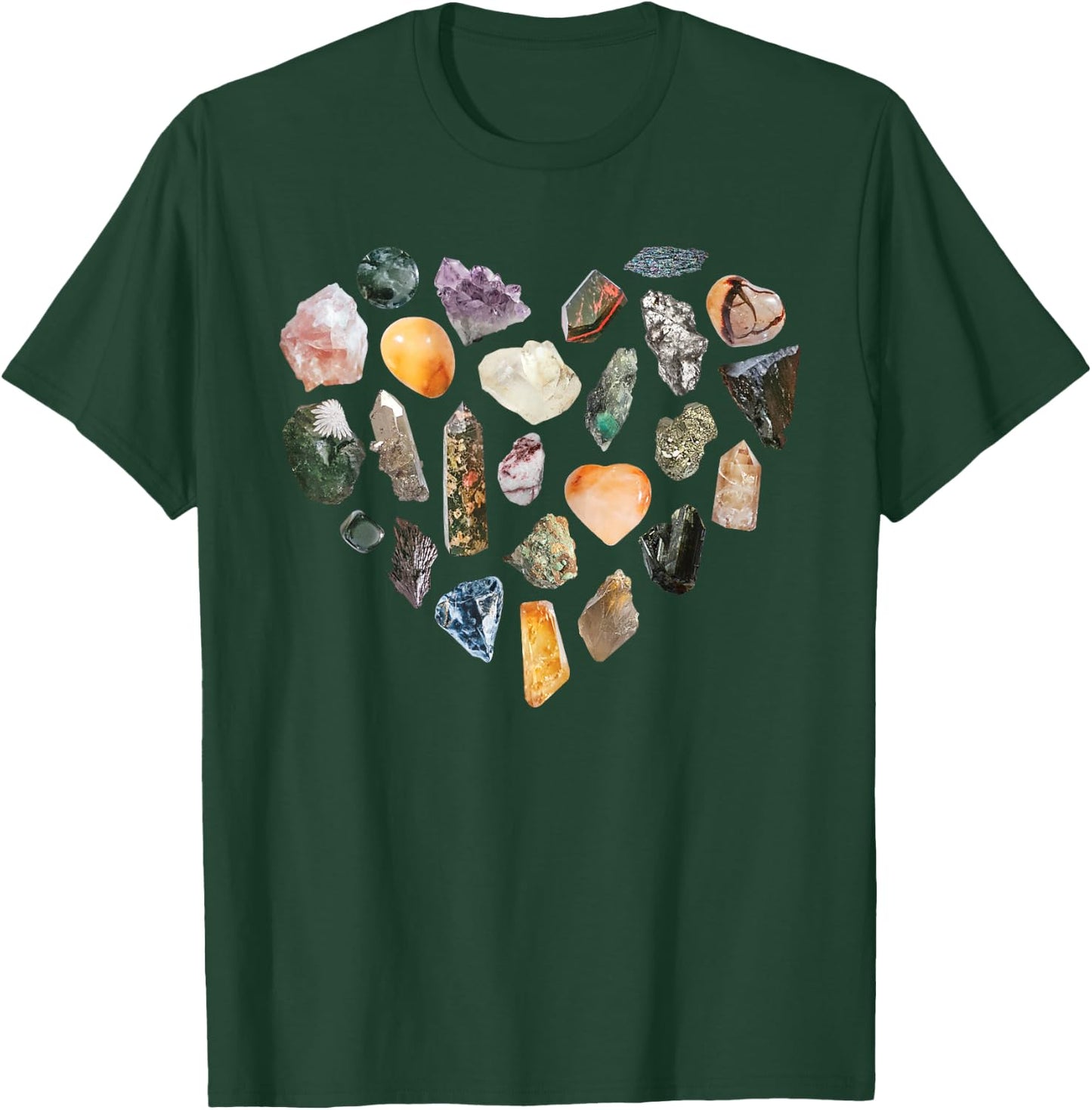 Heart Mineral Gems Collecting Rocks Rockhounding Geologist T-Shirt - T-Shirt | Forest