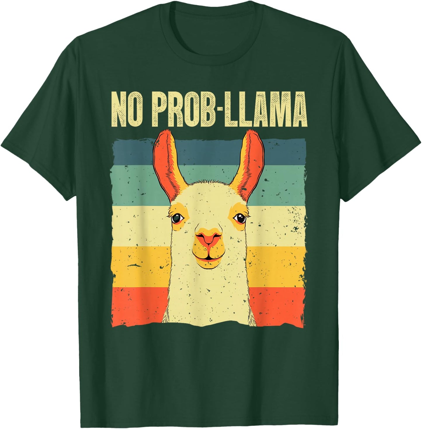 Cool Llama Women No Prob Llama Alpaca Farming Animal T-Shirt - T-Shirt | Forest