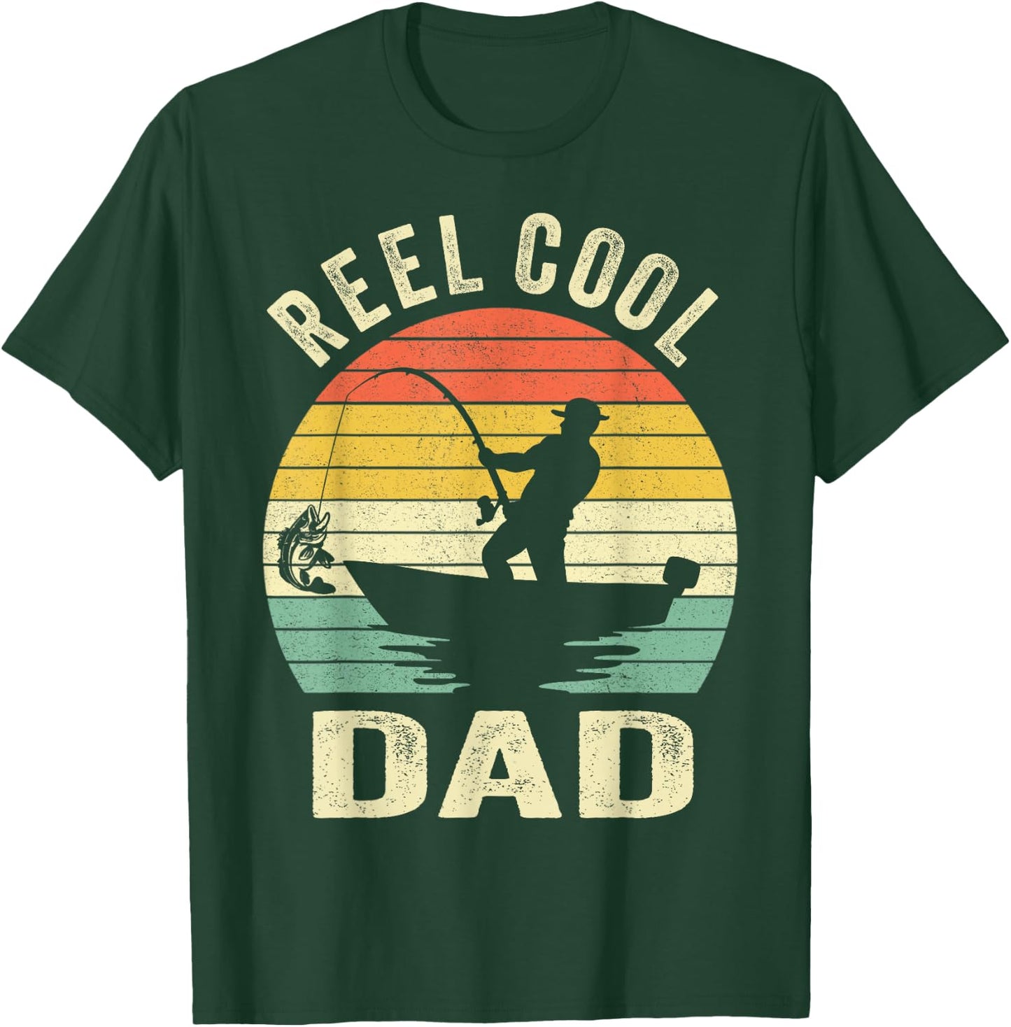Reel Cool Dad Fishing Daddy Father's Day Gift Shirt T-Shirt - T-Shirt | Forest