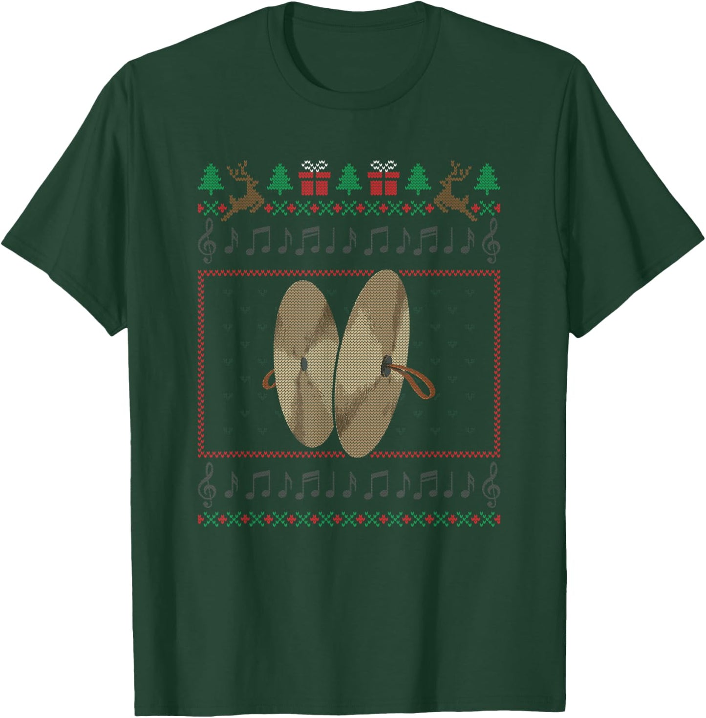 All I Want For Christmas Is A Cymbal Musician Ugly Sweater T-Shirt - T-Shirt | Forest