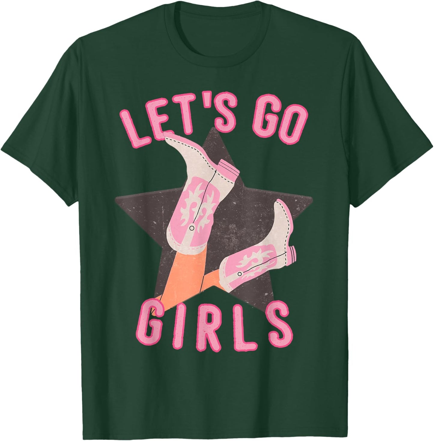 Western Let's Go Girls Bridal Bachelorette Party Matching T-Shirt - T-Shirt | Forest