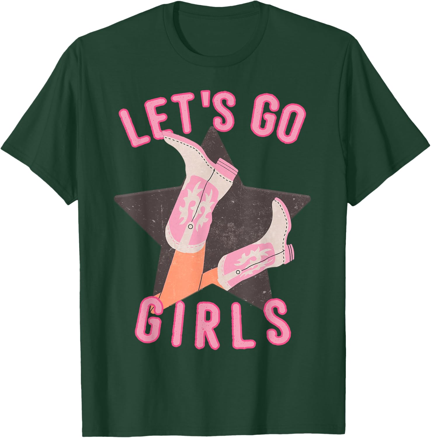 Western Let's Go Girls Bridal Bachelorette Party Matching T-Shirt - T-Shirt | Forest