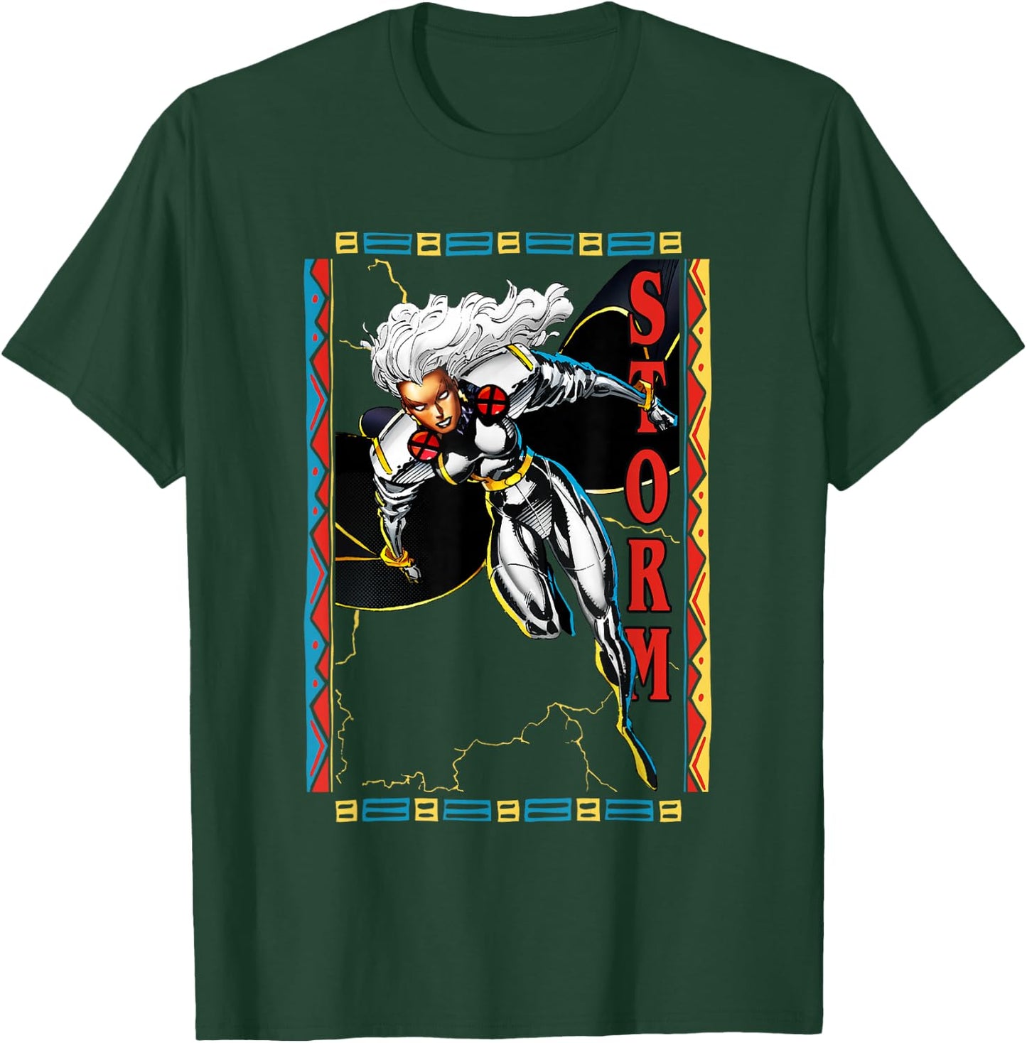 Marvel X-Men Storm Tribal Style Frame Epic Portrait T-Shirt - T-Shirt | Forest
