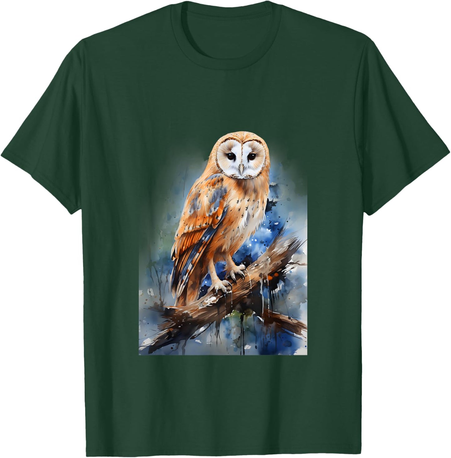 Barn Owl Gift Realistic Nature Trees Volatile T-Shirt - T-Shirt | Forest