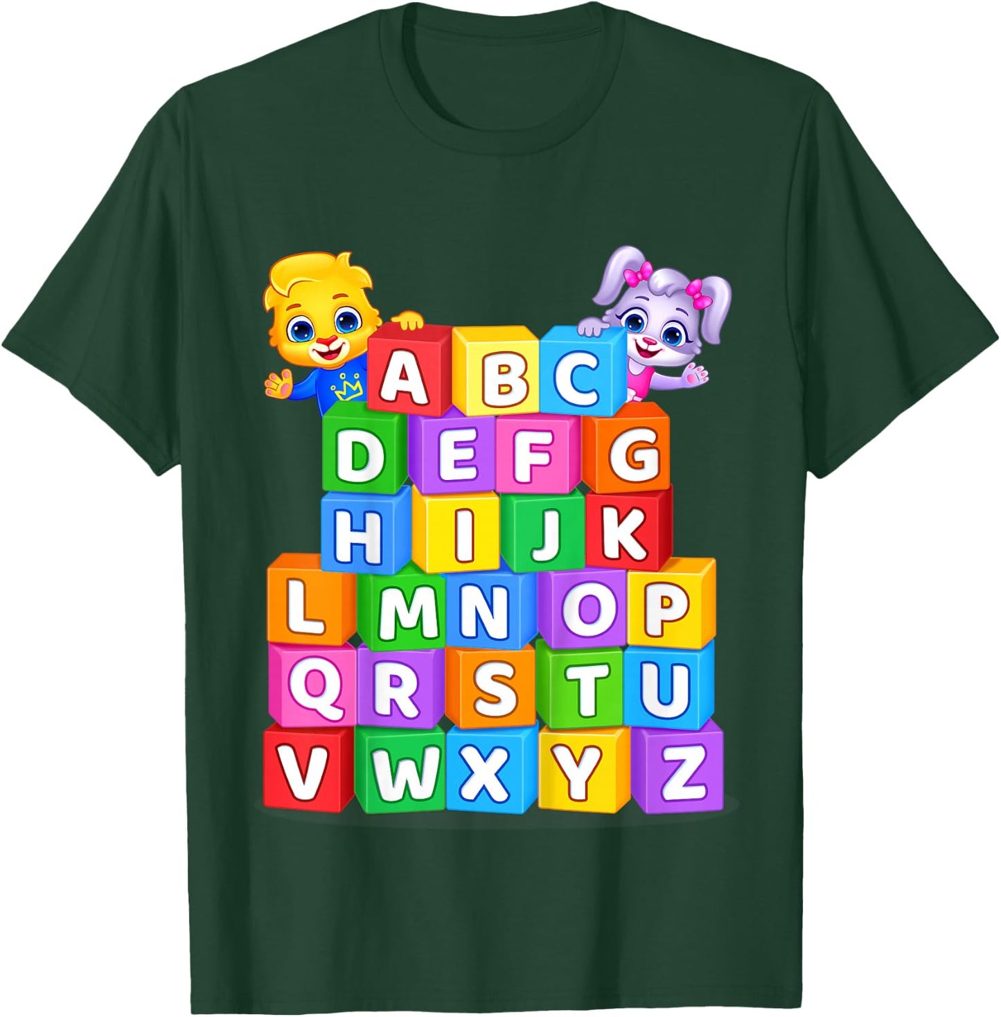 Colorful Alphabet Letters A to Z for Kids by Lucas & Friends T-Shirt - T-Shirt | Forest