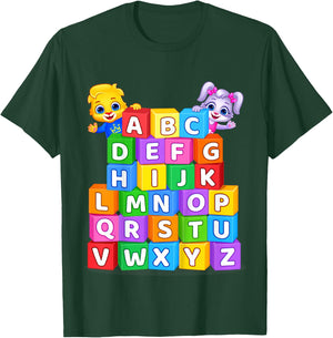Colorful Alphabet Letters A to Z for Kids by Lucas & Friends T-Shirt - T-Shirt | Forest