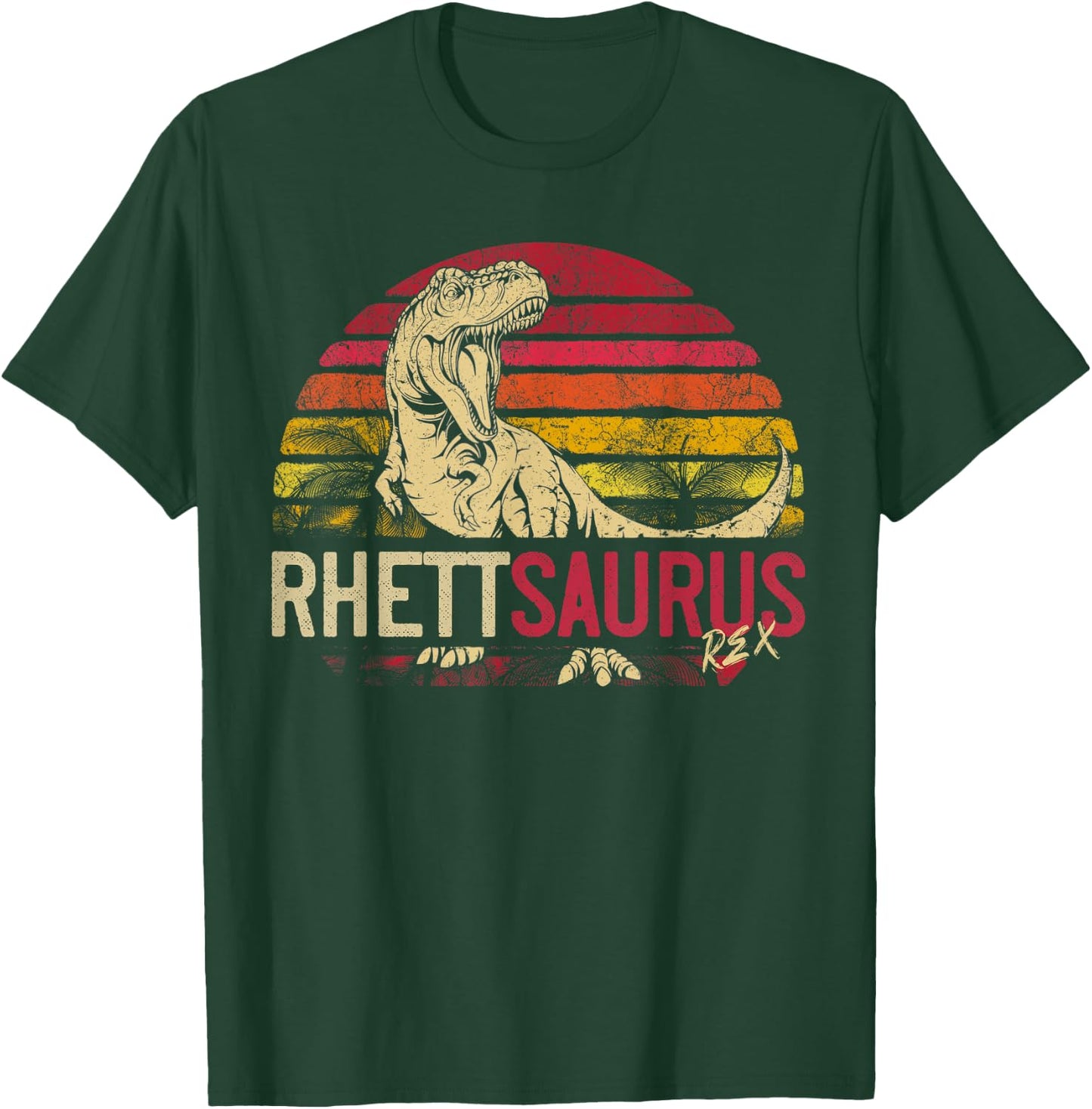 Rhett Saurus Funny Personalized Dinosaur T Rex Name Boy Gift T-Shirt - T-Shirt | Forest